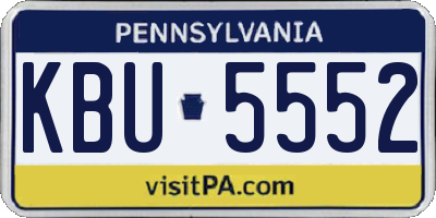 PA license plate KBU5552