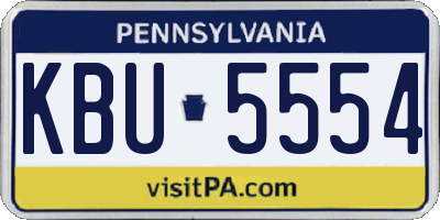 PA license plate KBU5554