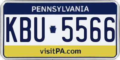 PA license plate KBU5566