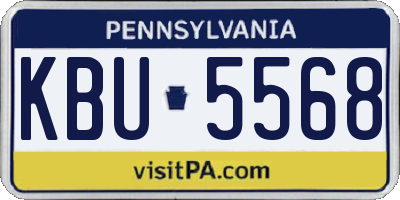 PA license plate KBU5568