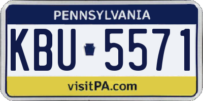PA license plate KBU5571