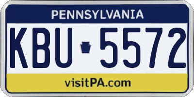 PA license plate KBU5572