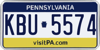 PA license plate KBU5574