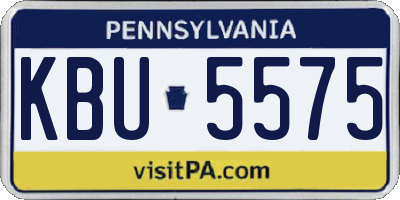 PA license plate KBU5575