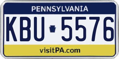PA license plate KBU5576