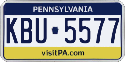 PA license plate KBU5577