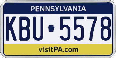 PA license plate KBU5578