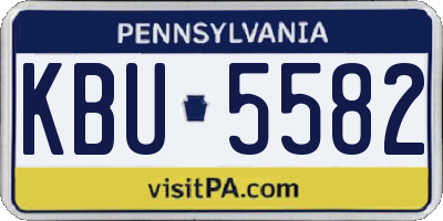 PA license plate KBU5582