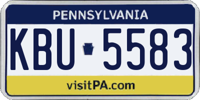 PA license plate KBU5583