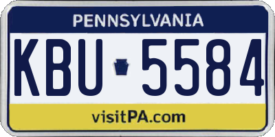 PA license plate KBU5584