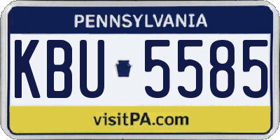 PA license plate KBU5585