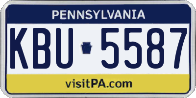 PA license plate KBU5587