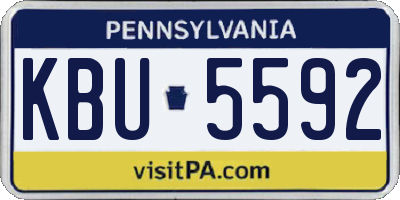 PA license plate KBU5592