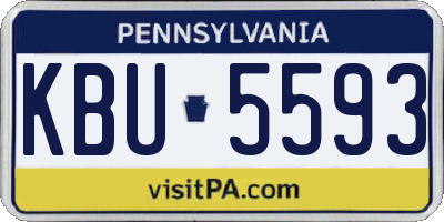 PA license plate KBU5593