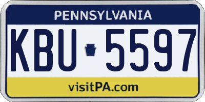 PA license plate KBU5597