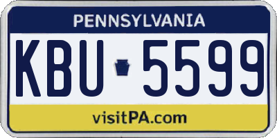 PA license plate KBU5599