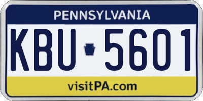 PA license plate KBU5601