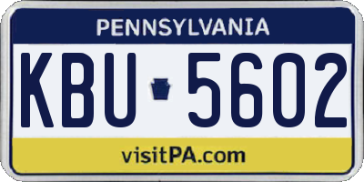 PA license plate KBU5602