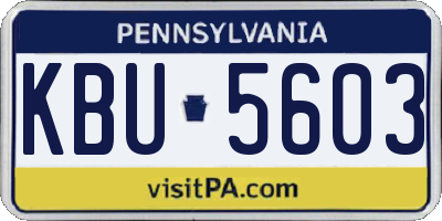 PA license plate KBU5603