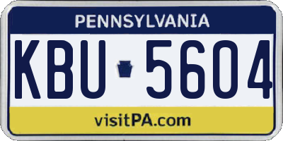 PA license plate KBU5604