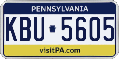 PA license plate KBU5605