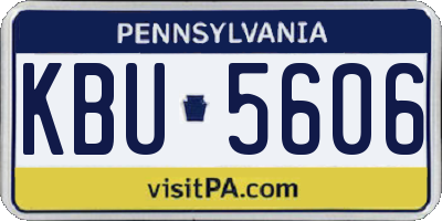 PA license plate KBU5606