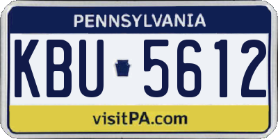 PA license plate KBU5612