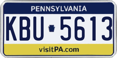 PA license plate KBU5613