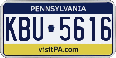 PA license plate KBU5616