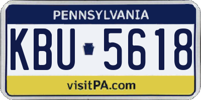 PA license plate KBU5618