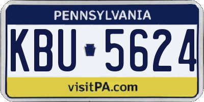 PA license plate KBU5624