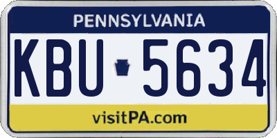 PA license plate KBU5634