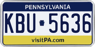 PA license plate KBU5636