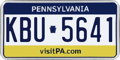 PA license plate KBU5641