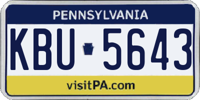 PA license plate KBU5643