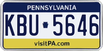 PA license plate KBU5646