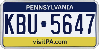 PA license plate KBU5647