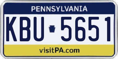 PA license plate KBU5651