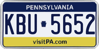 PA license plate KBU5652