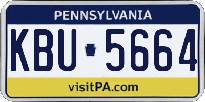 PA license plate KBU5664