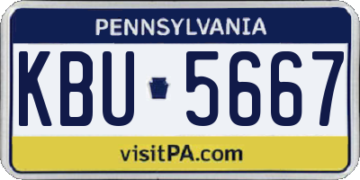 PA license plate KBU5667