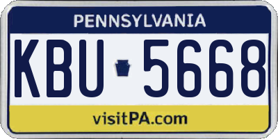 PA license plate KBU5668