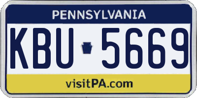 PA license plate KBU5669