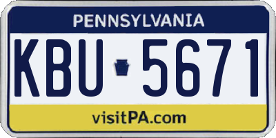 PA license plate KBU5671