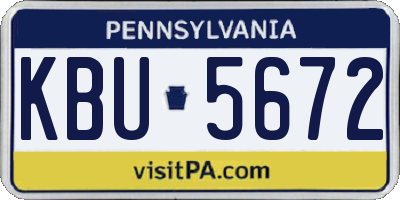 PA license plate KBU5672