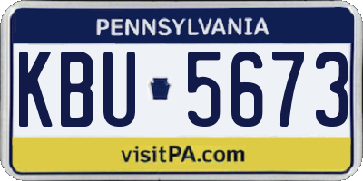 PA license plate KBU5673