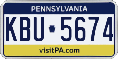 PA license plate KBU5674