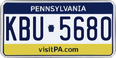 PA license plate KBU5680