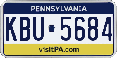 PA license plate KBU5684