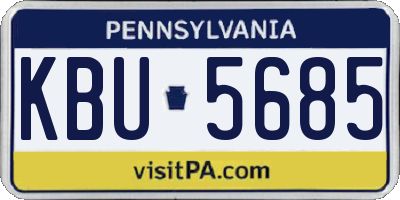 PA license plate KBU5685